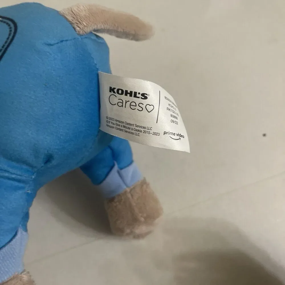 Kohls Cares If You Give A Mouse A Cookie Plush Stuffed Animal Blue Overall 13”